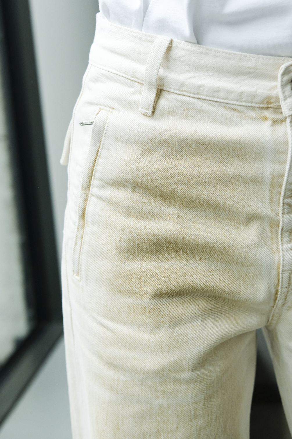 façon jacmin palerma pants beige spray on white
